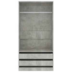 vidaXL Kledingkast 100x50x200 cm bewerkt hout betongrijs