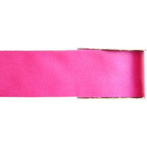 1x Hobby/decoratie fuchsia roze satijnen sierlinten 2,5 cm/25 mm x 25 meter -