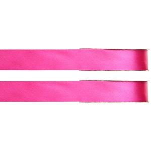 2x Hobby/decoratie fuchsia roze satijnen sierlinten 1 cm/10 mm x 25 meter -
