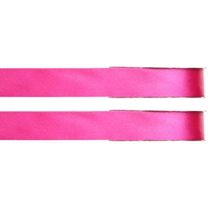 2x Hobby/decoratie fuchsia roze satijnen sierlinten 1 cm/10 mm x 25 meter -