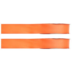 2x Hobby/decoratie oranje satijnen sierlinten 1 cm/10 mm x 25 meter -