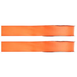 2x Hobby/decoratie oranje satijnen sierlinten 1 cm/10 mm x 25 meter -