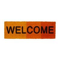 Relaxdays Kokos Fußmatte Welcome Tricolor 25x75 cm rot