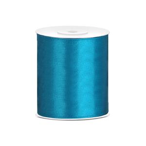 1x Hobby/decoratie turquoise blauw satijnen sierlint 10 cm/100 mm x 25 meter -