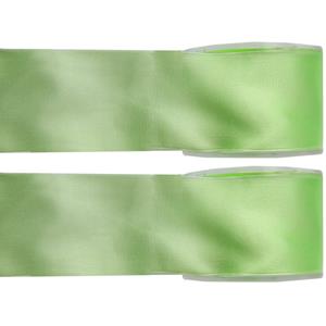 2x Hobby/decoratie groene satijnen sierlinten 2,5 cm/25 mm x 25 meter -