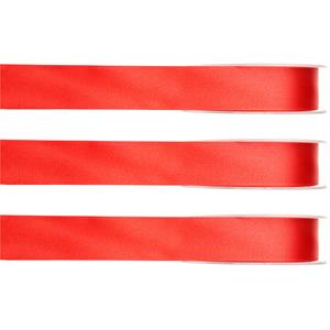 3x Hobby/decoratie rode satijnen sierlinten 1 cm/10 mm x 25 meter -
