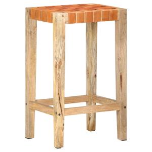 vidaXL Barkrukken 2 st 75 cm echt leer bruin