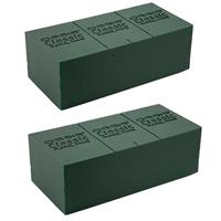 Rayher hobby materialen 10x Blokken rechthoekig groen steekschuim/oase nat 23 x 11 x 8 cm -