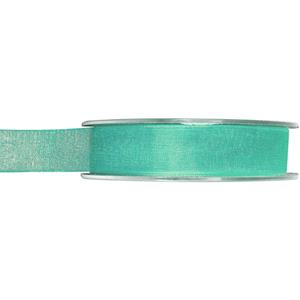 1x Hobby/decoratie mintgroene organza sierlinten 1,5 cm/15 mm x 20 meter -