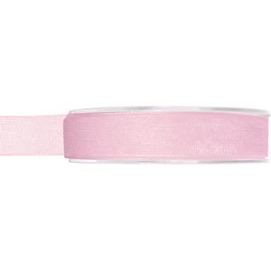 1x Hobby/decoratie roze organza sierlinten 1,5 cm/15 mm x 20 meter -