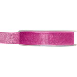 1x Hobby/decoratie fuchsia roze organza sierlinten 1,5 cm/15 mm x 20 meter -