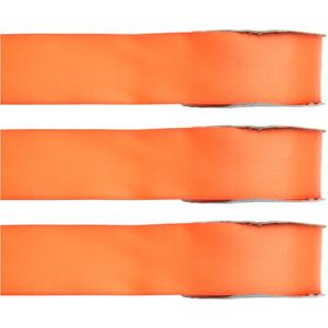 3x Hobby/decoratie oranje satijnen sierlinten 1,5 cm/15 mm x 25 meter -