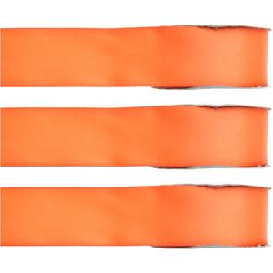 3x Hobby/decoratie oranje satijnen sierlinten 1,5 cm/15 mm x 25 meter -