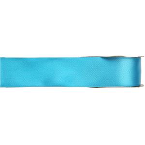 1x Hobby/decoratie turquoise satijnen sierlinten 1,5 cm/15 mm x 25 meter -