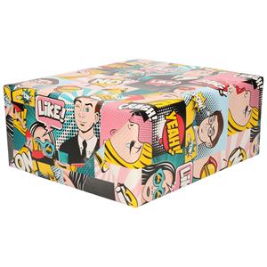 Shoppartners 2x Inpakpapier / cadeaupapier gekleurd met comic book / stripverhaal thema 200 x 70 cm -