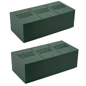 Rayher hobby materialen 6x Blokken rechthoekig groen steekschuim/oase nat 23 x 11 x 8 cm -