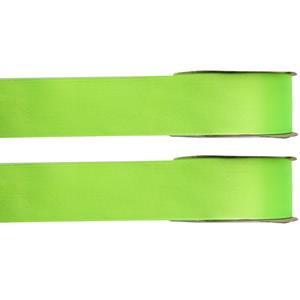 2x Hobby/decoratie lime groen satijnen sierlinten 1,5 cm/15 mm x 25 meter -