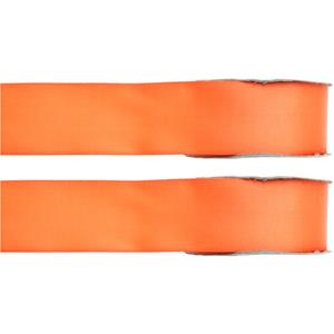 2x Hobby/decoratie oranje satijnen sierlinten 1,5 cm/15 mm x 25 meter -