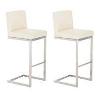 clp 2er Set Barhocker Paros Kunstleder-creme - 