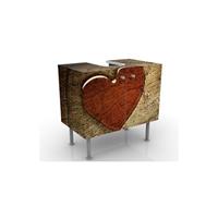 bilderwelten Waschbeckenunterschrank - Natural Love - Badschrank Braun Rot Größe: 55cm x 60cm - 