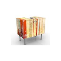 bilderwelten Waschbeckenunterschrank - Streaky I - Vintage Badschrank Orange Beige Größe: 55cm x 60cm - 