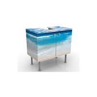 bilderwelten Waschbeckenunterschrank - Touch Of Paradise - Maritim Badschrank Blau Größe: 55cm x 60cm - 