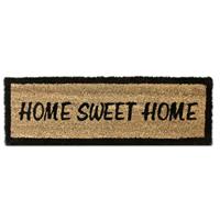 relaxdays Fußmatte Kokos HOME SWEET HOME 75 x 25 cm Kokosmatte mit rutschfestem PVC Boden Fußabtreter aus Kokosfaser als Schmutzfangmatte und Sauberlaufmatte