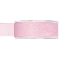 1x Hobby/decoratie roze organza sierlinten 2,5 cm/25 mm x 20 meter -