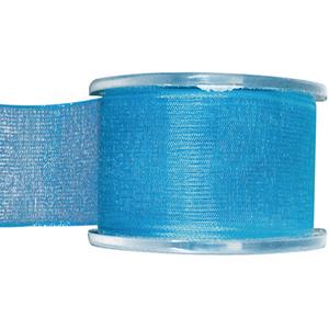 1x Hobby/decoratie turquoise organza sierlinten 4 cm/40 mm x 20 meter -