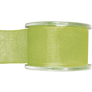 1x Hobby/decoratie groene organza sierlinten 4 cm/40 mm x 20 meter -