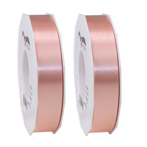 3x hobby/decoratie zalmroze satijnen sierlinten 2,5 cm/25 mm x 91 meter -