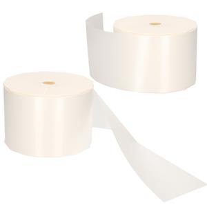2x hobby/decoratie zilveren satijnen sierlinten breed 9 cm/90 mm x 91 meter -
