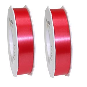 2x hobby/decoratie rode satijnen sierlinten 2,5 cm/25 mm x 91 meter -