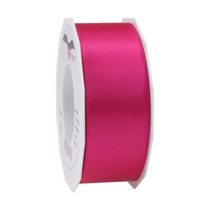 1x Luxe hobby/decoratie fuchsia roze satijnen sierlinten breed 4 cm/40 mm x 25 meter -