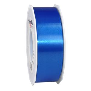 1x hobby/decoratie blauwe satijnen sierlinten 4 cm/40 mm x 91 meter -