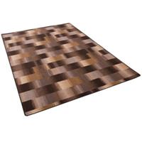 Snapstyle Designer Velour Teppich Mystic Karo braun Gr. 100 x 100
