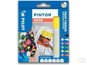 PILOT Pigmentmarker PINTOR, medium, 6er Set , NEON,