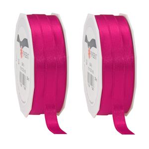 3x Luxe hobby/decoratie fuchsia roze satijnen sierlinten 1 cm/10 mm x 25 meter -