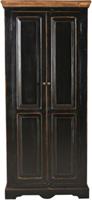 Schrank CORSICA-14 80x45x180cm schwarz mit honigfarbiger Deckplatte Mango