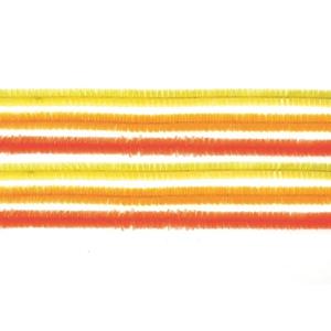 30x stuks chenilledraad mix geel/oranje 50 cm -