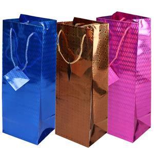 5x stuks flessen kado verpakking 33 x 10 cm brons -