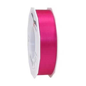 1x Luxe hobby/decoratie fuchsia roze satijnen sierlinten 2,5 cm/25 mm x 25 meter -