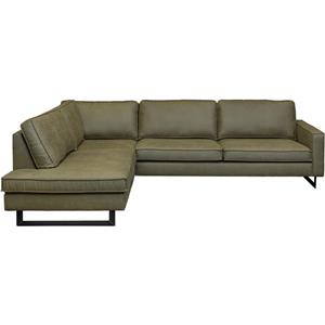 HomingXL Hoekbank / Loungebank Riverdance | Links | Leer Dalton groen 14 | 2,17 x 2,90 mtr