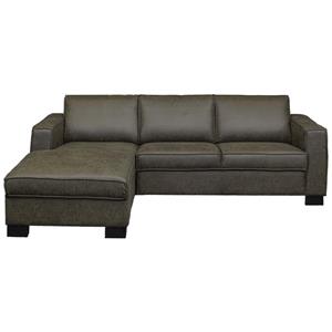 HomingXL Loungebank Shuffle links | lederlook Missouri antraciet 02 | 1,61 x 2,35 mtr breed