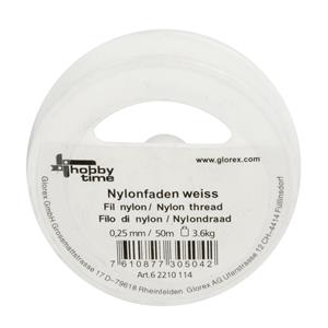 Glorex Hobby Nylon hobby draad wit 0.25 mm x 50 meter -