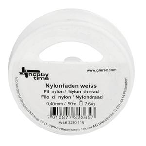 Glorex Hobby Nylon hobby draad wit 0.4 mm x 50 meter -