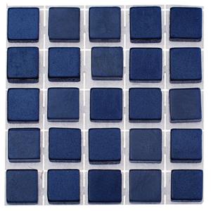 Glorex Hobby 119x stuks mozaieken maken steentjes/tegels kleur donkerblauw 5 x 5 x 2 mm -