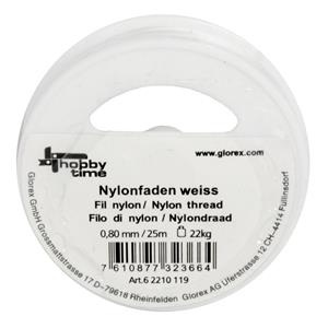 Glorex Hobby Nylon hobby draad wit 0.8 mm x 25 meter -