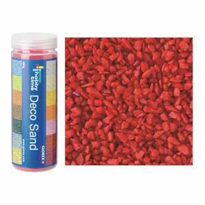 Grof decoratie zand/kiezels rood 500 gram -