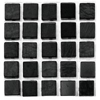 Glorex Hobby 714x stuks mozaieken maken steentjes/tegels kleur zwart 5 x 5 x 2 mm -